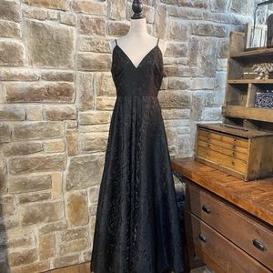 Calvin Klein Black Jacquard Gown Size 2